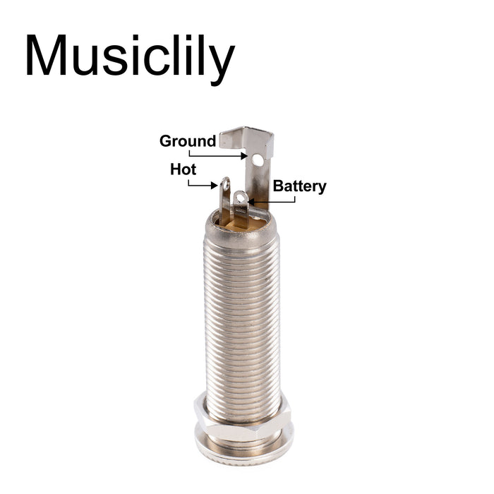 Pure Tone Mono & Stereo 1/4 inch 6.35mm Barrel Jack for Electric Guitar Bass