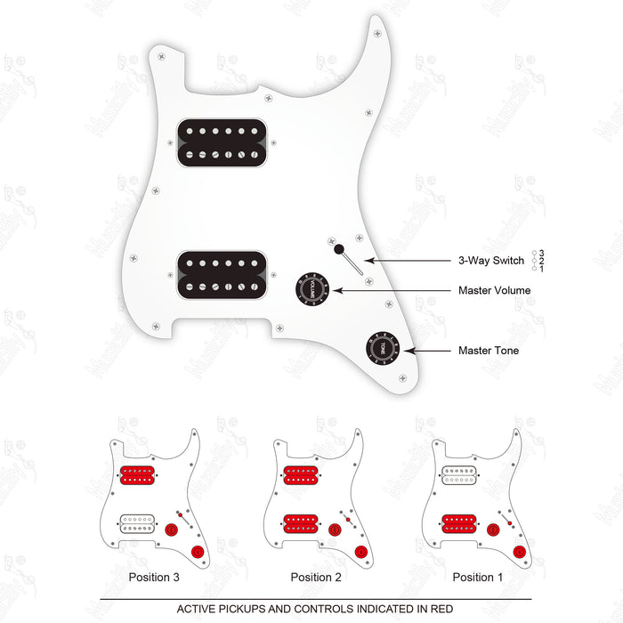 American Style Standard ST-HH With Artec Pickup and 2 Pots Wiring Diagram