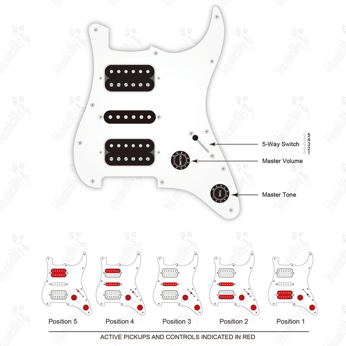 ST-HSH American Style Auto Split Humbucker With Revival Pickup Wiring Diagram