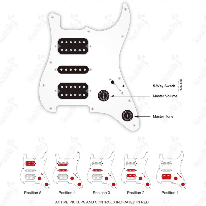 ST-HSH Import Style Auto Split Humbucker With Artec Pickup Wiring Diagram