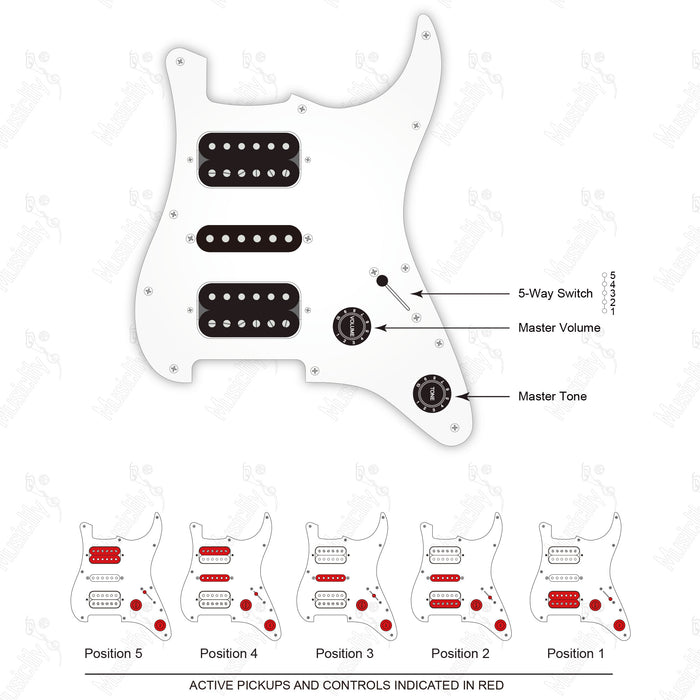 ST-HSH Import Style Auto Split Humbucker With Musiclily Pro Pickup Wiring Diagram