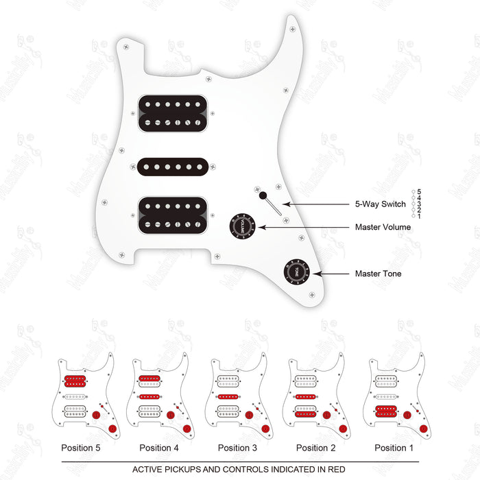 ST-HSH Import Style Auto Split Humbucker With Revival Pickup Wiring Diagram