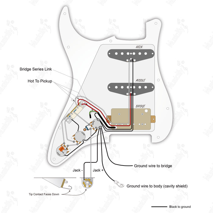 Standard ST-HSS (No Auto-Split) Import Style With Musiclily Basic Pickup Wiring Diagram