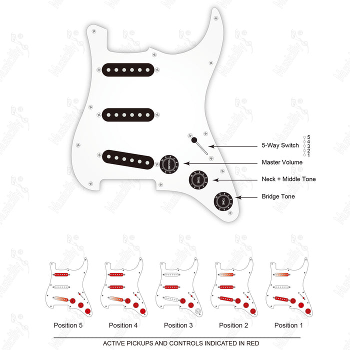 ST-SSS American Style Seven-Sound Blender With Wilkinson M Pickup (Type 2) Wiring Diagram
