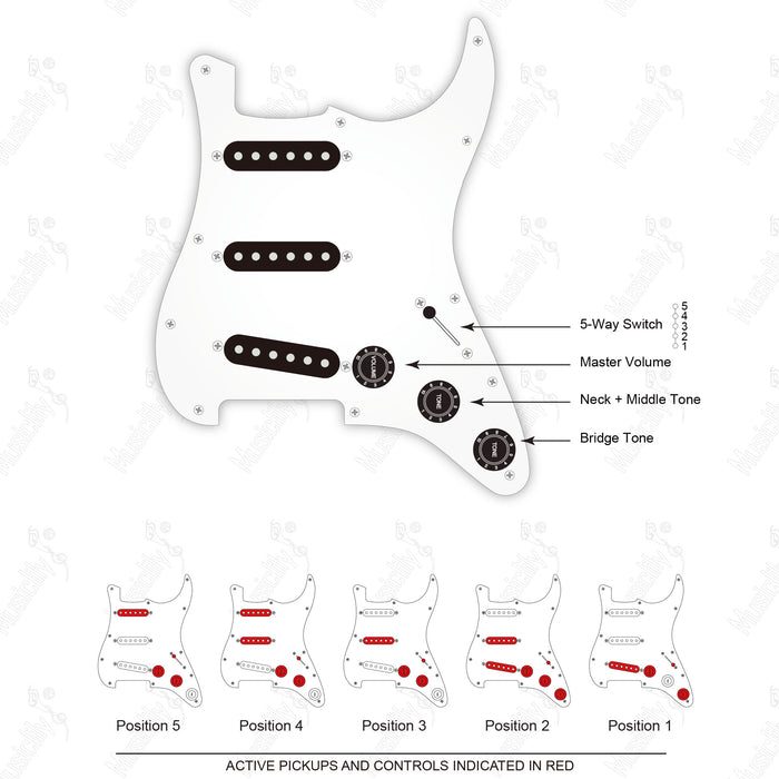 Standard ST-SSS American Style With Musiclily Pro Pickup Wiring Diagram