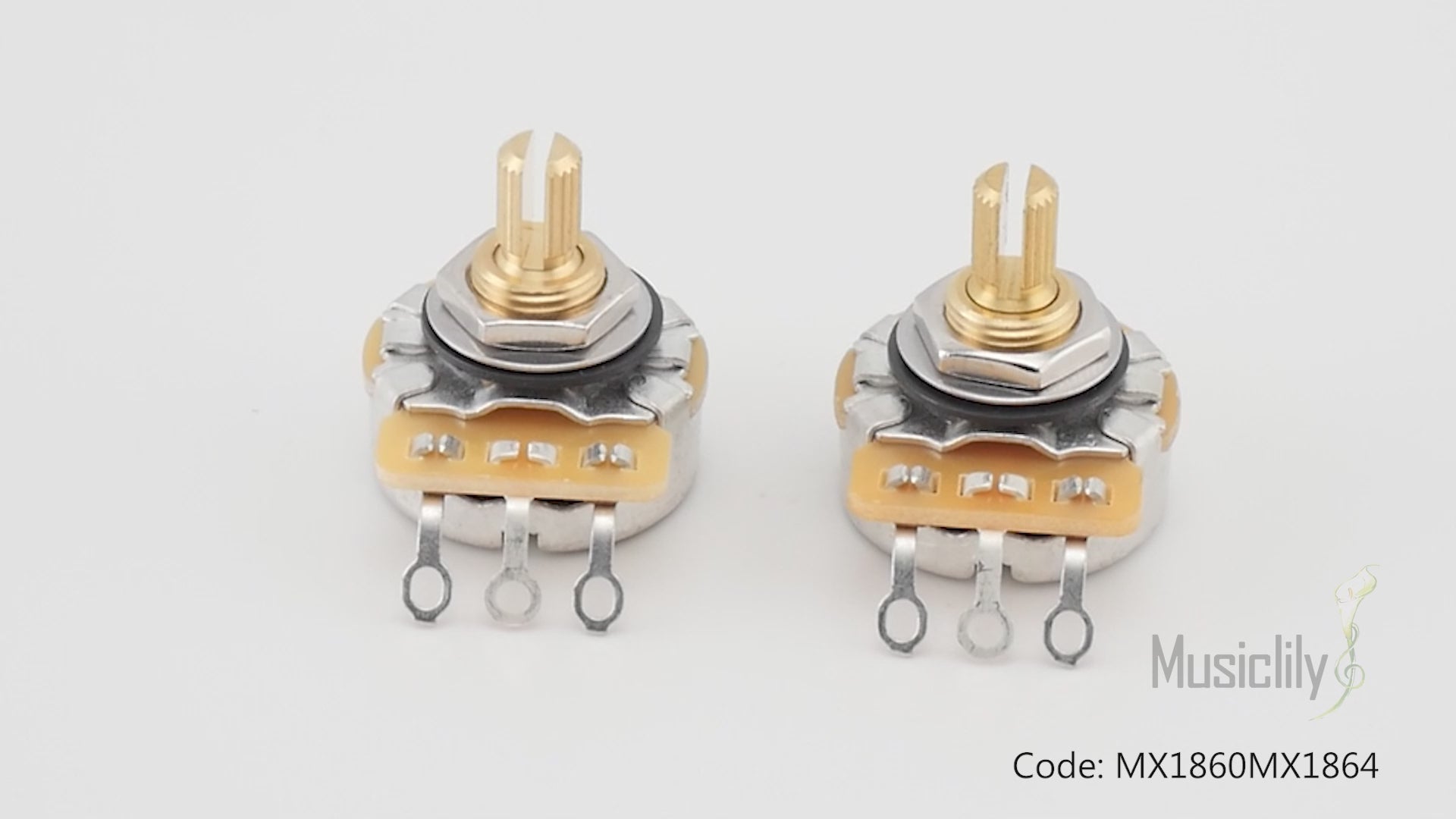 CTS 450G A250K+B250K Pots Brass Short Split Shaft 1/4 Inch 10% Audio Linear Taper Potentiometers for Electric Guitar Bass (Set of 1A1B)