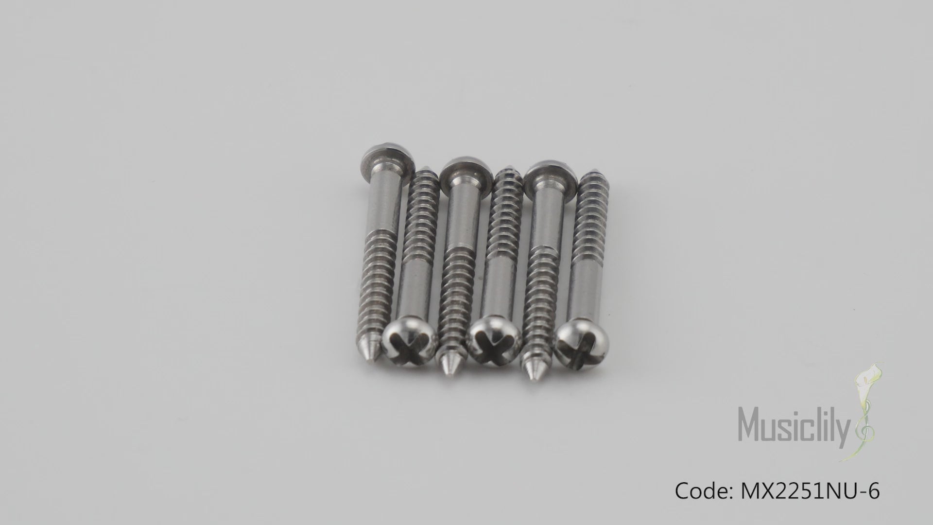 Tornillos de montaje Musiclily Ultra de acero inoxidable de 33 mm para puente de trémolo estilo PRS de guitarra eléctrica (juego de 6)