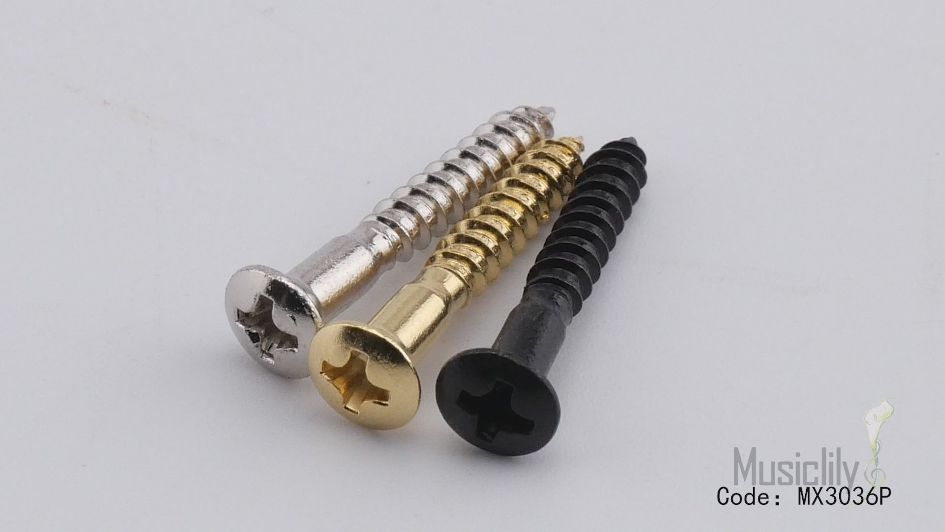 Tornillos de montaje avellanados Musiclily Ultra de acero inoxidable de 3,5 x 25 mm para puente de guitarra eléctrica o bajo, o para botón de correa.