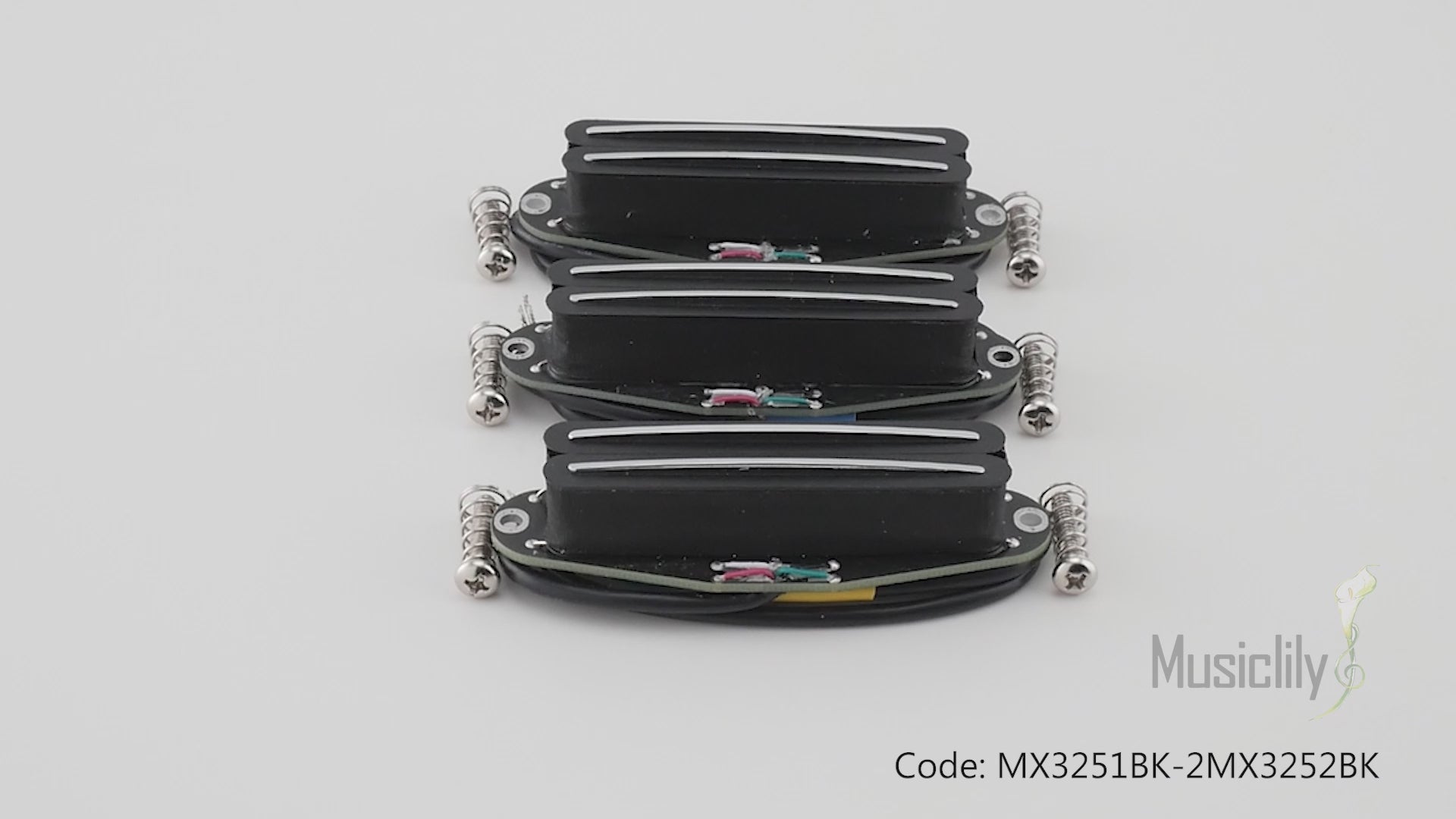 Musiclily Pro ST-DPHC Keramik-Rail-Blatt Einzellwicklergröße Humbucker Super Distortion Hals, Mittel, Brücke-Pickups-Set für Strat-Stil-Elektrogitarre