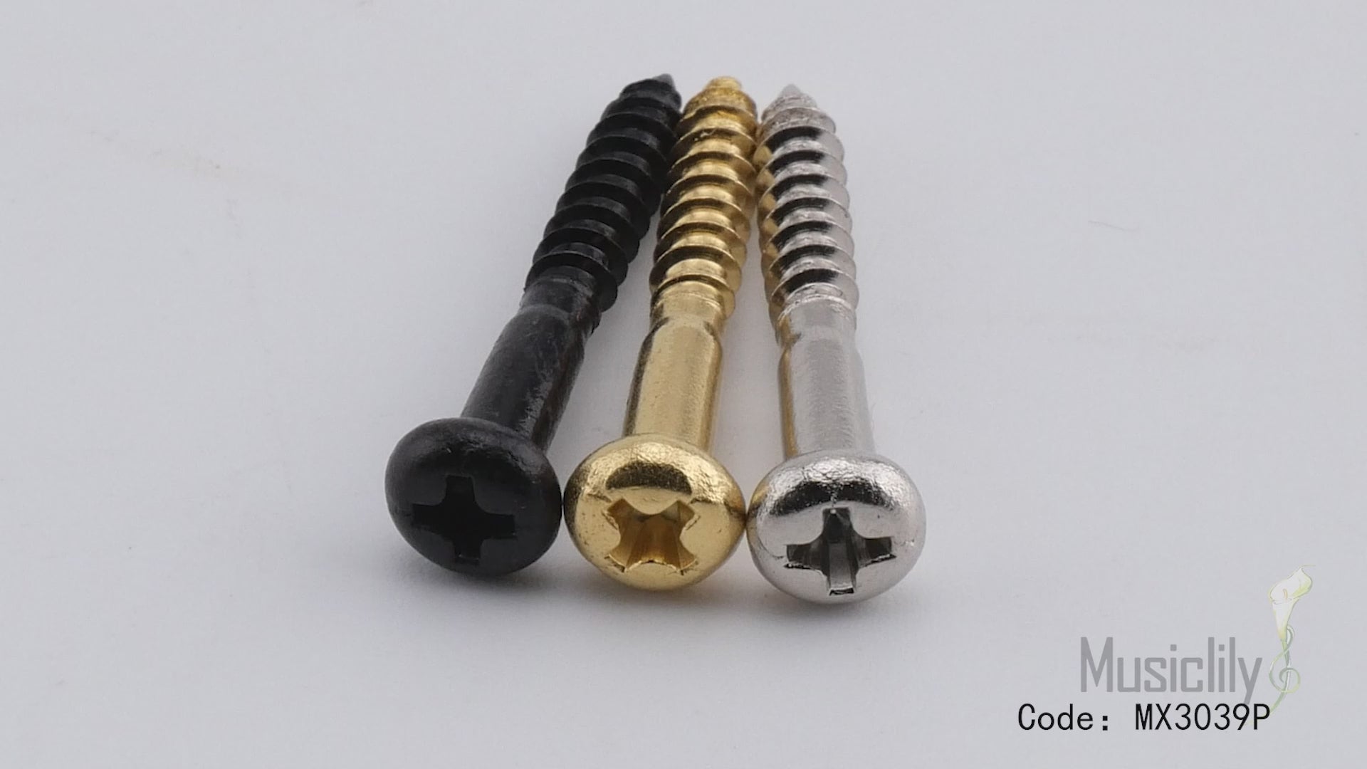 Tornillos de montaje de cabeza plana Musiclily Ultra de acero inoxidable de 3,5 x 25 mm para puente de trémolo de guitarra eléctrica estilo Strat (juego de 6)