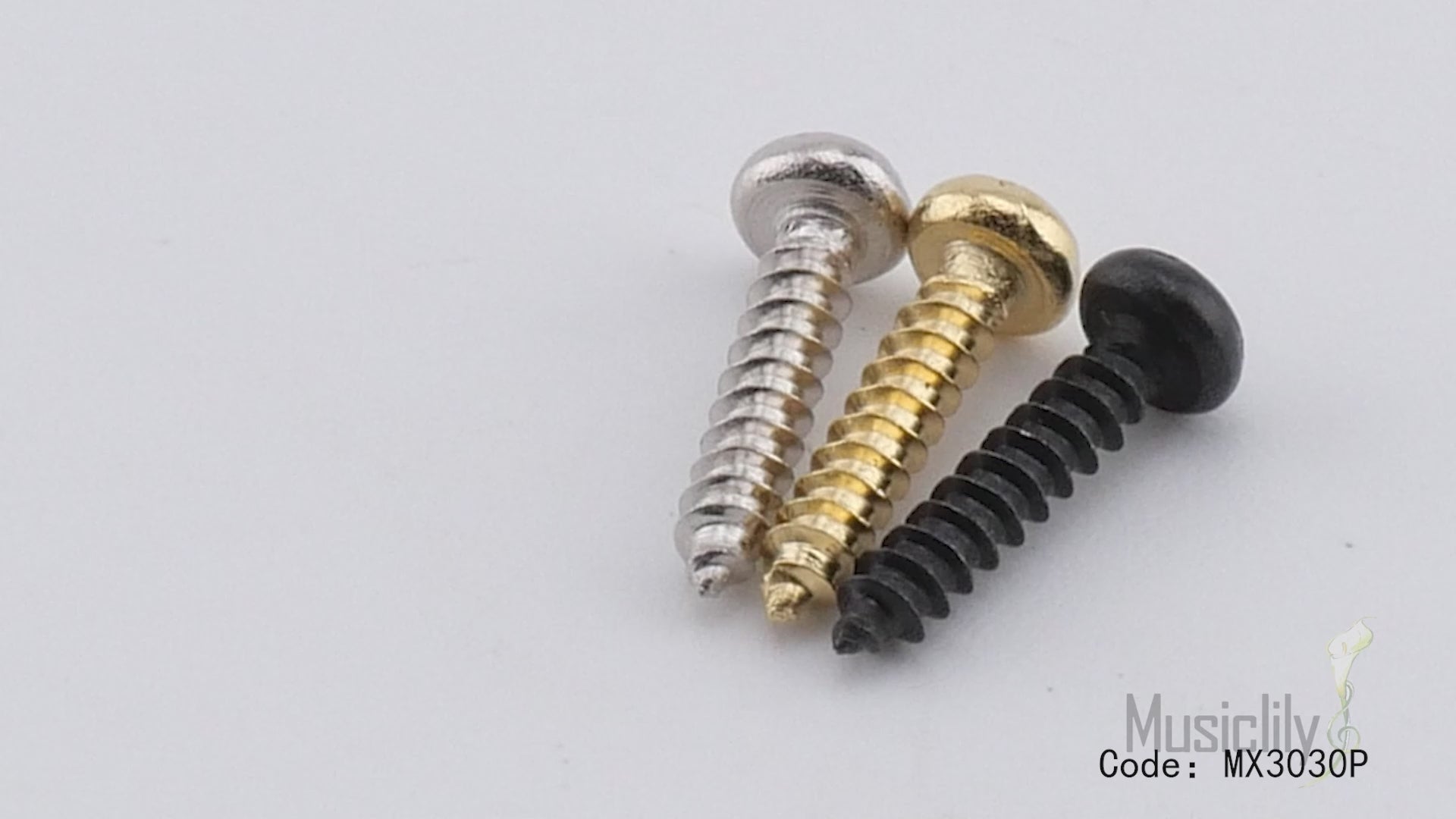 Tornillos de montaje de cabeza plana de acero inoxidable Musiclily Ultra de 2,1 x 10 mm para afinadores de bajo y guitarras acústicas y eléctricas.