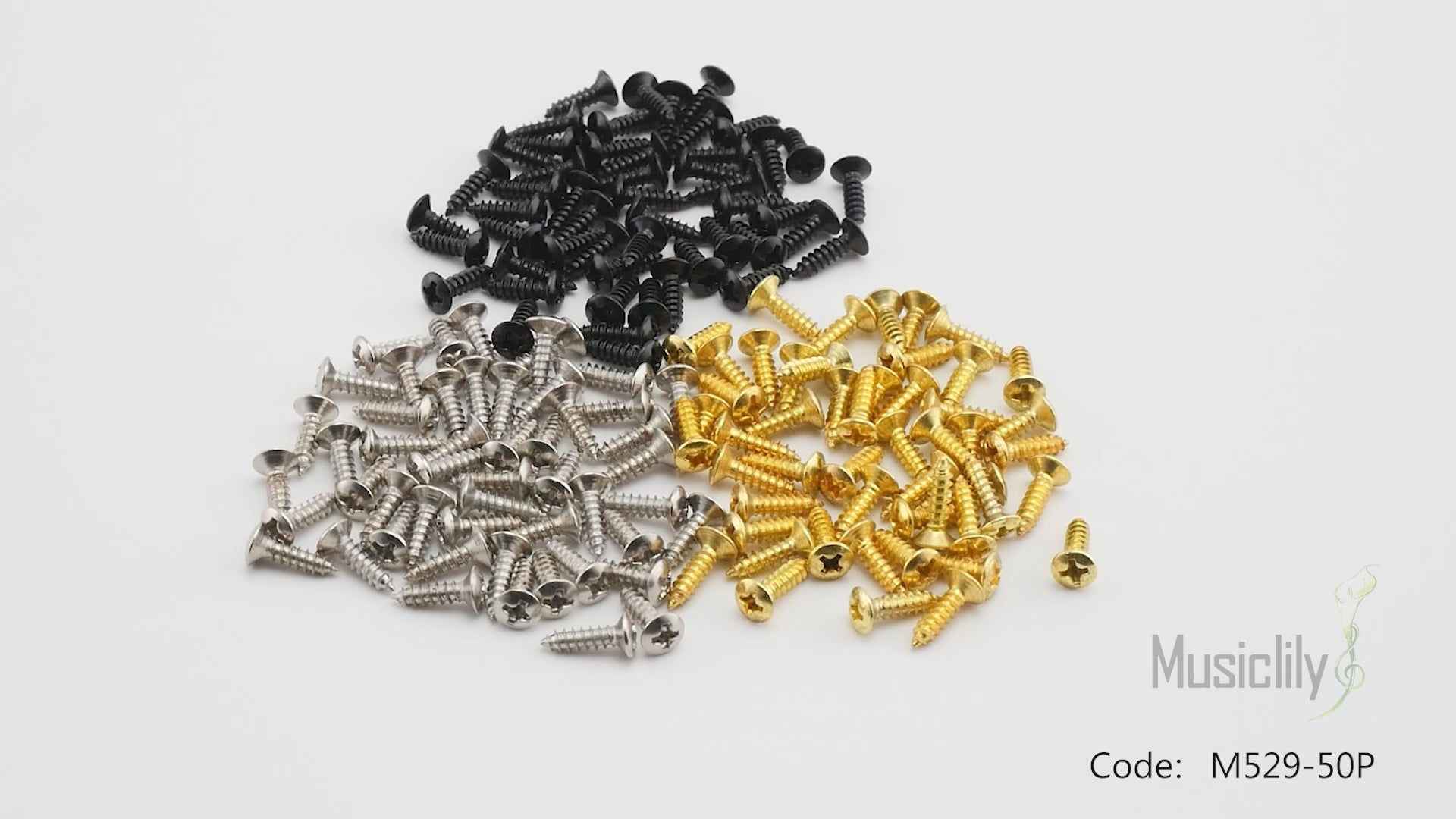 Musiclily Basic 3x12mm Pickguard Mounting Screws for Guitar Bass, Set of 50