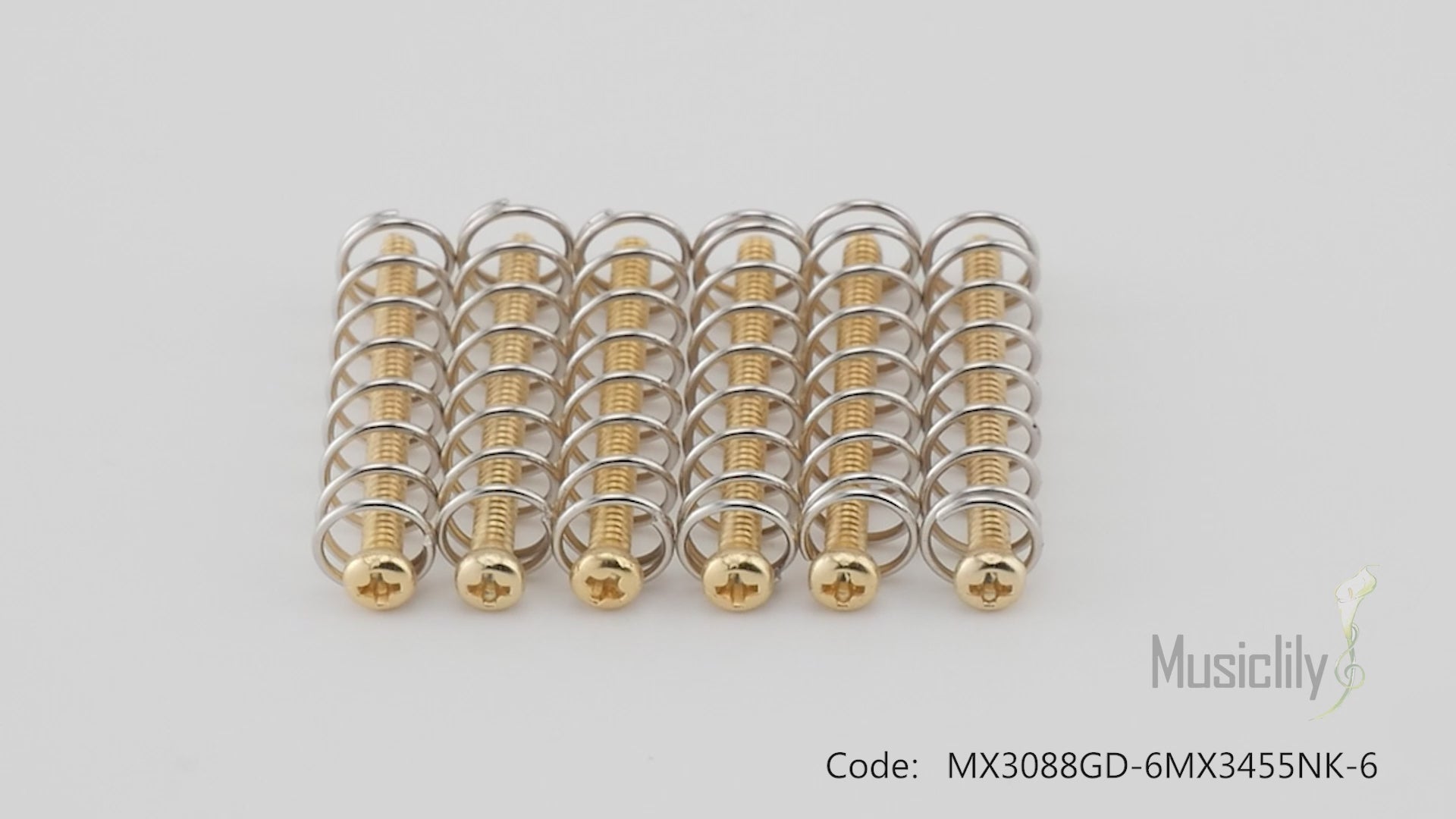 Musiclily Ultra UNC#3-48X1.1 pulgadas - Juego de 6 tornillos de montaje y resortes de acero para pastillas humbucker de acero inoxidable para guitarra eléctrica estadounidense