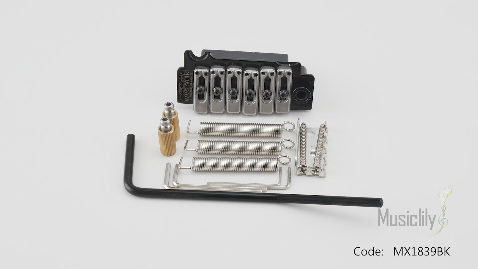 Wilkinson WVS50IIK 52,5 mm (2-1/16 Zoll) 2-Punkt Tremolo-Brücke mit Edelstahlsätteln für USA/Mexiko/Japan/Korea Strat E-Gitarre