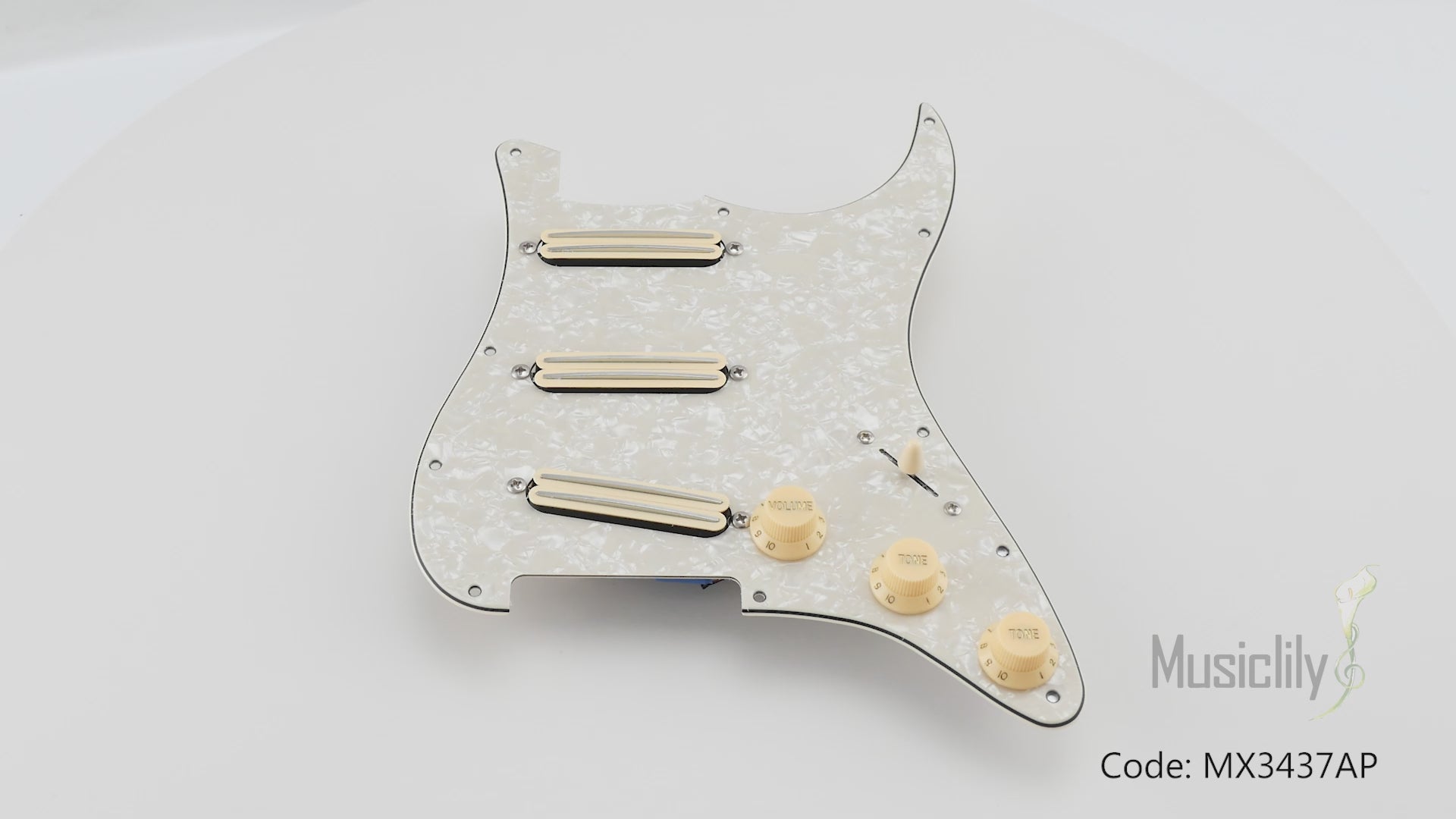 Musiclily Pro-SE ST-DPHA Pre-wired SSS Pickguard with Alnico 5 Mini Rail Humbucker for Strat Style Electric Guitar