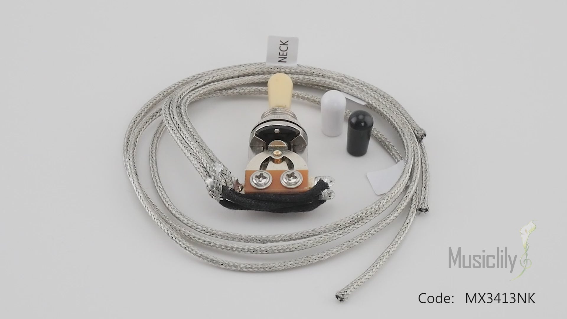 Musiclily Pro Pre-wired 3-Way Pickup Select Toggle Switch Soldered with Metal Braided Wires for Epiphone LP Style Electric Guitar