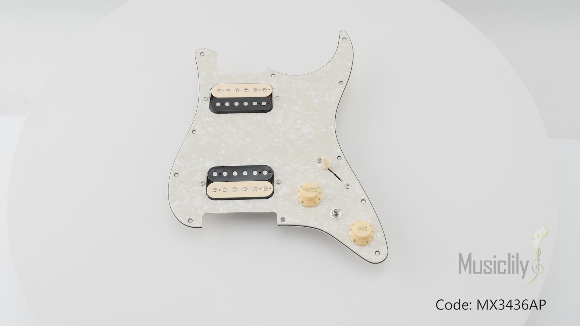 Musiclily Pro-SE ST-HH-OMHA Pre-wired Pickguard with Alnico 5 Humbuckers Mini Toggle Switch for Strat Style Electric Guitar