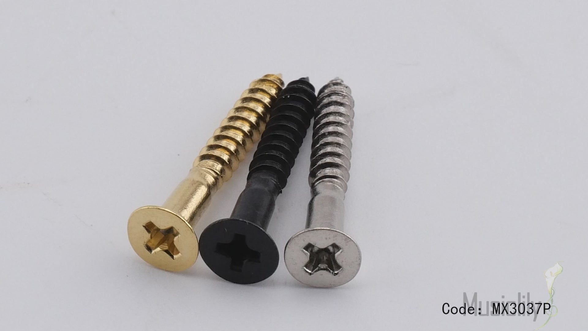 Tornillos de montaje avellanados de cabeza plana Musiclily Ultra de acero inoxidable de 3,5 x 25 mm para puente de guitarra o bajo eléctrico