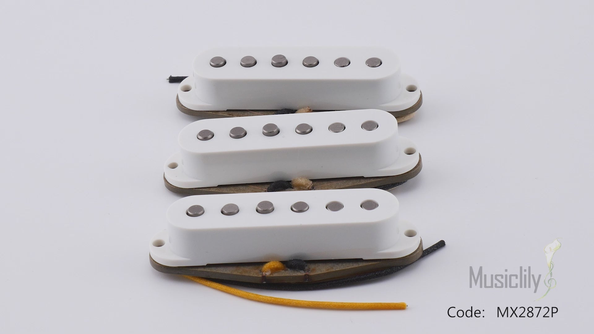 Ensemble de micros Revival Pickups RPS2 Grey Bottomed Blues style vintage Alnico 5, simple bobinage, manche et chevalet central, pour guitare électrique style Strat, blanc
