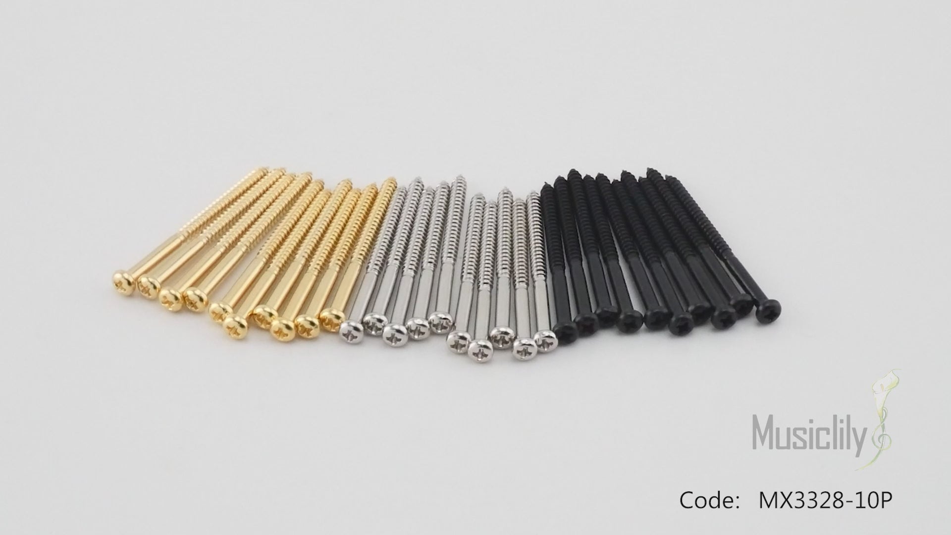 Tornillos de montaje Musiclily Ultra de acero inoxidable de 2,6 x 35 mm para pastillas de bajo estilo JB PB P90 JM (juego de 10)