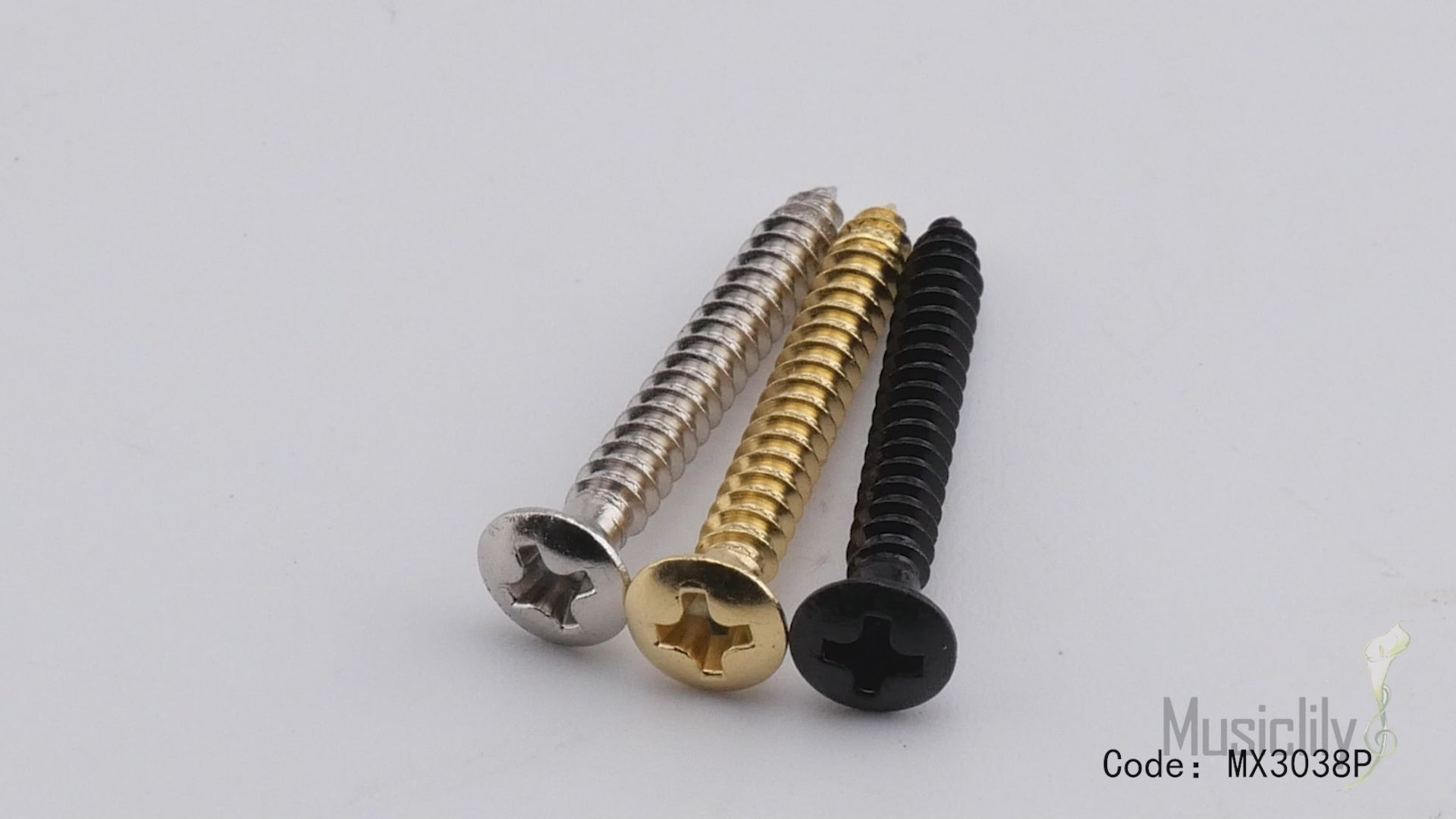 Tornillos de montaje avellanados Musiclily Ultra de acero inoxidable de 3 x 25 mm para botón de correa de guitarra o ukelele (juego de 6)