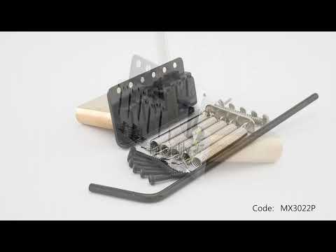 Musiclily Ultra BV019 56mm(2-7/32 Zoll) Amerikanische Vintage-Style 6-Schrauben ST Tremolobrücke mit modernen Messingsätteln 42mm massives Messingblock Push-In Arm für Strat-Style E-Gitarre