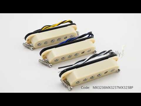 Musiclily Pro ST-60SE Staggered Alnico 5 Single Coil Neck Middle Bridge Pickups Set for Strat Style Electric Guitar