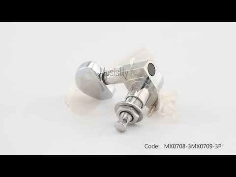 Musiclily Basic R15A 3R3L Rapporto 15:1 Teste di Macchina Completamente Sigillate Accordatori Chiavi con Pulsante Esagonale Grande Vite ad Angolo Retto per Chitarra Acustica Elettrica