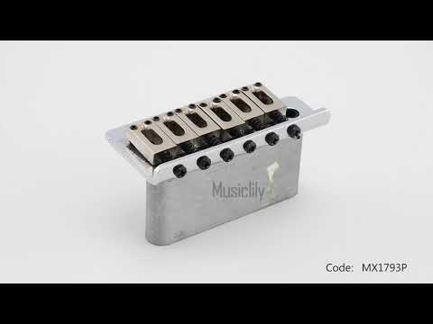 Wilkinson M-Serie 54 mm (2-1/8 Zoll) Gitarrentremolobrücke mit 6-Schrauben-Modernem Sattel und 36-mm-Block, 2,125-Zoll Saitenabstand, mit Einsteckarm für Strat-Stil-Elektrogitarren