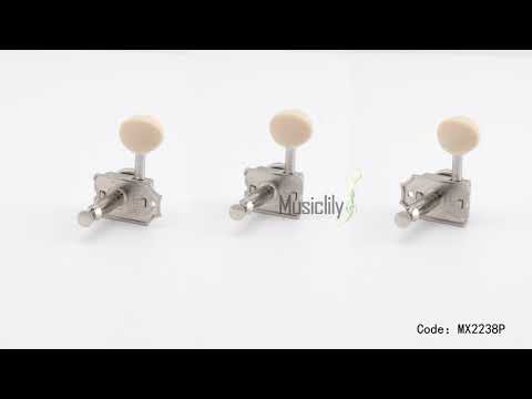Musiclily Pro R15T-05 6 en línea estilo vintage híbrido botón oval bloqueo afinadores clavijas de afinación llaves máquina para Fender Strat Tele estilo guitarra eléctrica