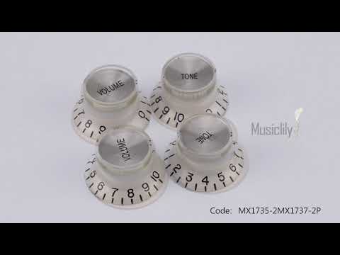Musiclily Pro Metrische Grobgewinde 18-Zahnrad Top-Hat Glockenknöpfe für Ton- und Lautstärkeregler von Epiphone LP SG-Stil Elektrogitarren, Satz von 2T2V