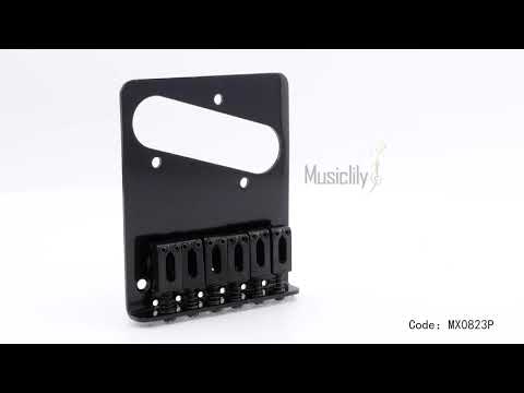Musiclily Basic 54mm(2-1/8 inch) Guitar Bridge Assembly with 6 Saddles for Tele Style Electric Guitar