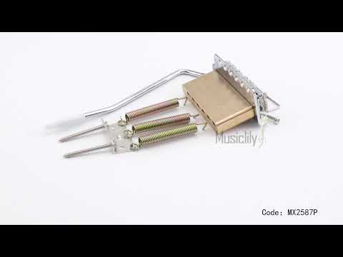 Musiclily Pro BV012 52,5mm 6-Schrauben Vintage-Stil Stahl gebogene Sättel Gitarren-Tremolo-Brücke mit 36mm massivem Messingblock für Squier Strat-Style E-Gitarre