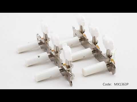 Musiclily Pro 3 on a Plate Classical Guitar Machine Heads Tuning Pegs Keys Tuners Set, Oval Button Nickel