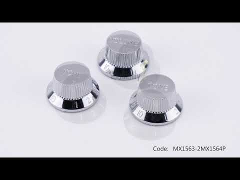 Musiclily Pro Zoll-Größe feine 24 Splines Gitarren-Ton- und Lautstärkereglerknöpfe für amerikanisch hergestellte Strat-Style-Elektrogitarren, Set von 2T1V