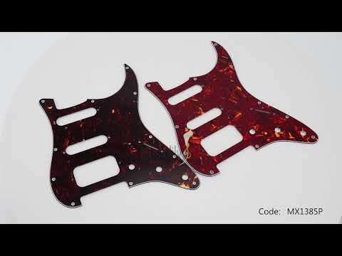 Musiclily Pro 11-Hole Round Corner HSS Guitar Strat Pickguard for USA/Mexican Strat 2-screw Humbucking Open Pickup