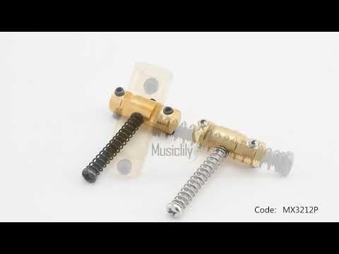 Musiclily Ultra 10.8mm Full Solid Brass Barrel Compensated Saddles for Tele Style Electric Guitar, Set of 3