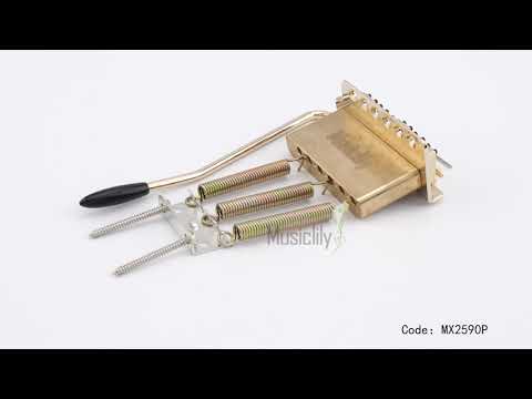 Musiclily Pro BV015 52,5mm 6-Schrauben Modern Style Sättel Gitarren-Tremolo-Brücke mit 36mm massivem Messingblock für Squier Strat Style E-Gitarre