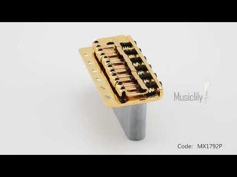 Wilkinson M-Serie 54 mm (2-1/8 Zoll) Saiteabstand 6-Schrauben Vintage gebogener Sattel Gitarren-Tremolo-Brücke mit Einsteckarm 36 mm Block für Strat-Style Elektrogitarre