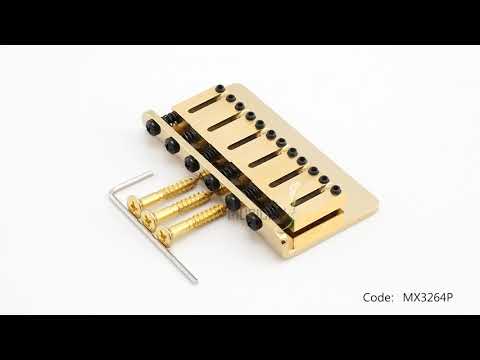 Musiclily Ultra BF008 52,5mm (2-1/16 Zoll) Saitenabstand Offset-Sattel Hardtail Feststehende Brücke Nicht-Tremolo Brücke für Strat Tele Stil E-Gitarre