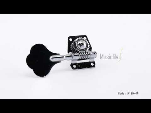 4-in-line Open Gear Bass Tuners Machine Heads Set Tuning Pegs Keys