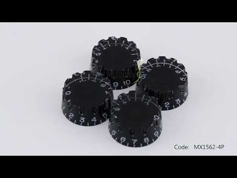 Musiclily Pro Feinste 24-Zahnkranzierte Gitarrenknöpfe in Zollgröße für Ton, Lautstärke und Geschwindigkeitsregelung für amerikanische LP- und SG-Style-Elektrogitarren, Set von 4
