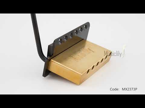 Musiclily Ultra BV007 52,5mm(2-1/16 Zoll) Standard 6-Schrauben ST Tremolobrücke mit modernen Messingsätteln 36mm massives Messingblock Push-In Arm für Strat-Style E-Gitarre