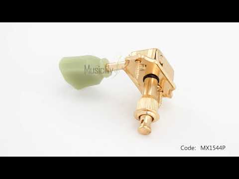 Clavijas de afinación Wilkinson 3R3L de estilo vintage, semicerradas, con relación 15:1 y botón trapezoidal para guitarra electroacústica.