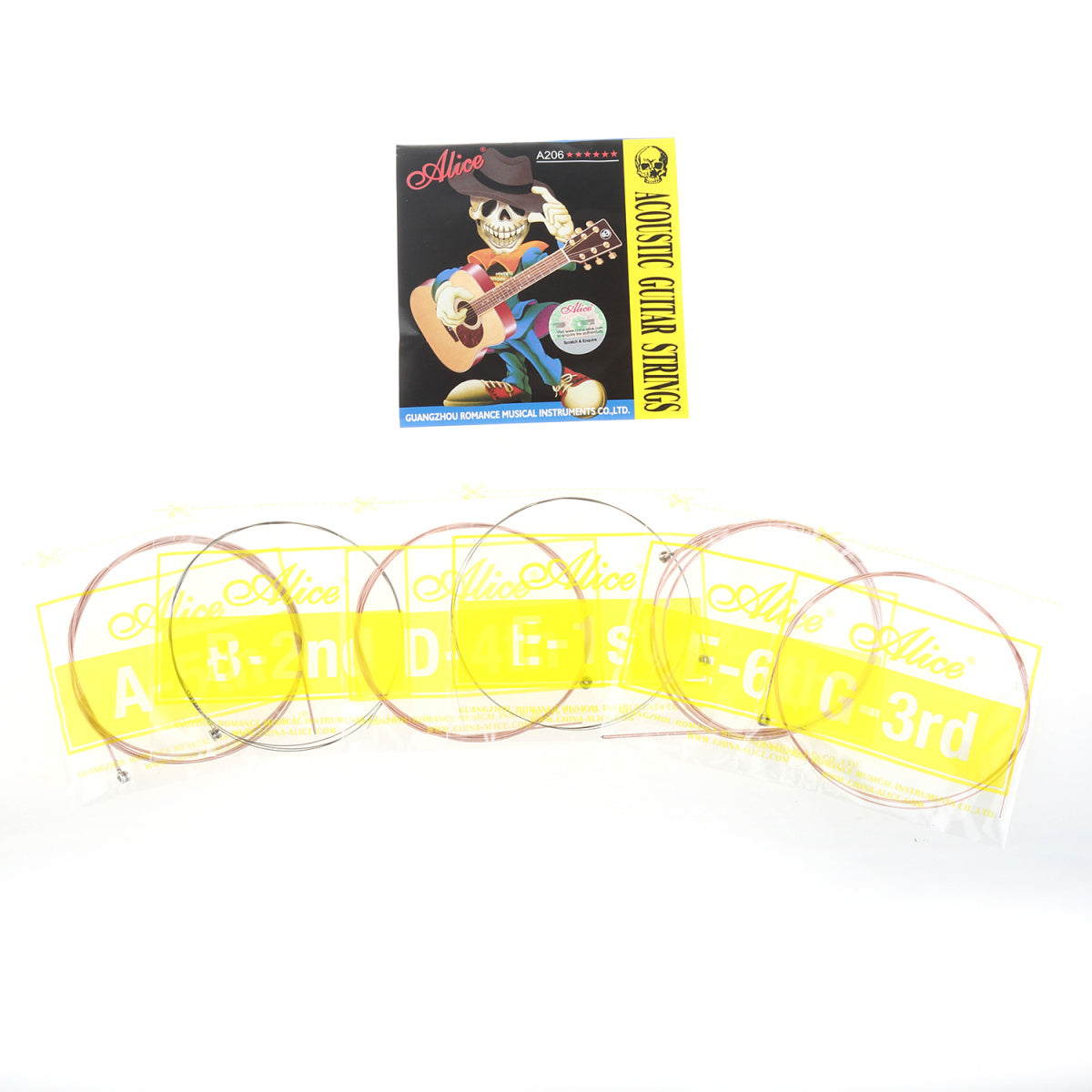 Musiclily Alice Stainless Steel Acoustic Guitar Strings Set with Nickel-Plated Ball-End