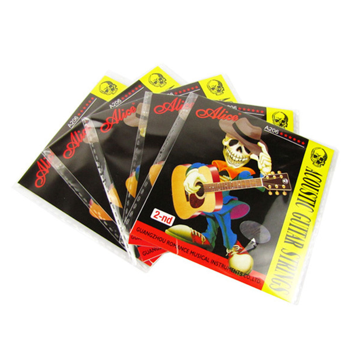 Musiclily Alice Stainless Steel Acoustic Guitar B-2nd Strings( 5 Pieces)