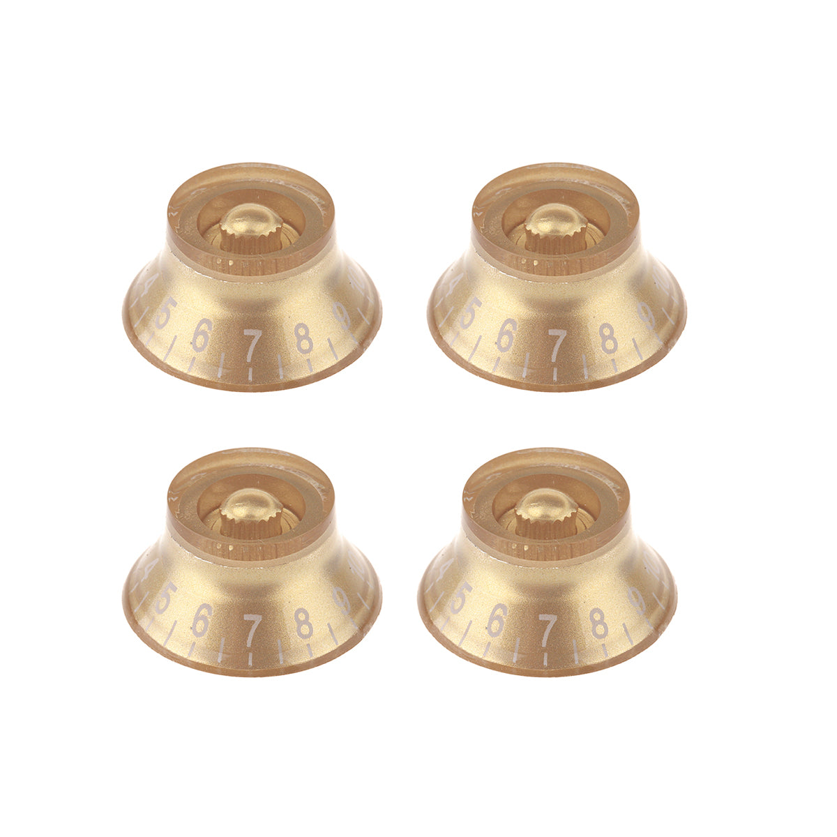 Musiclily Metric 6mm Top Hat LP Style Guitar Speed Control Knobs,Gold (4 Pieces)