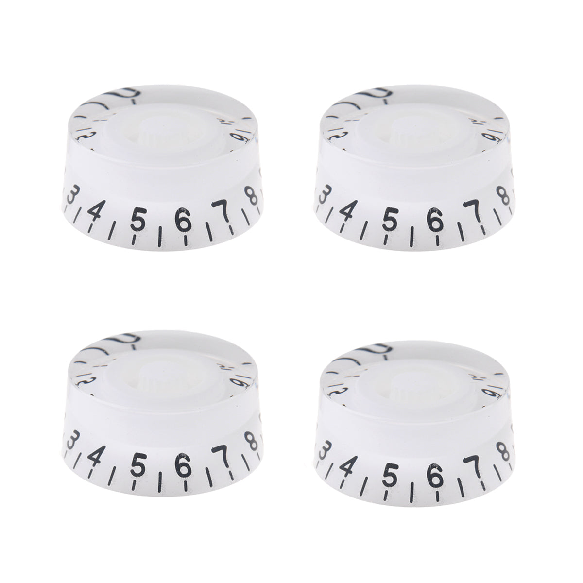 Musiclily Metric 6mm Plastic LP Style Guitar Speed Control Knobs ,White ( 4 Pieces)