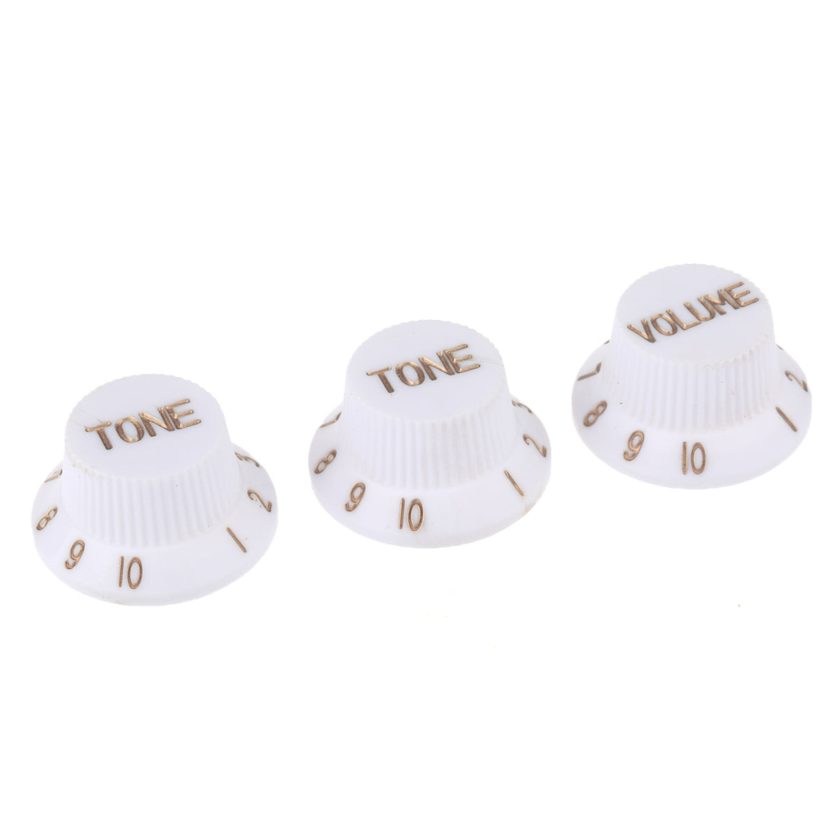 Musiclily Metric 1 Volume and 2 Tone Control Knobs Set for Strat Style Guitar,White