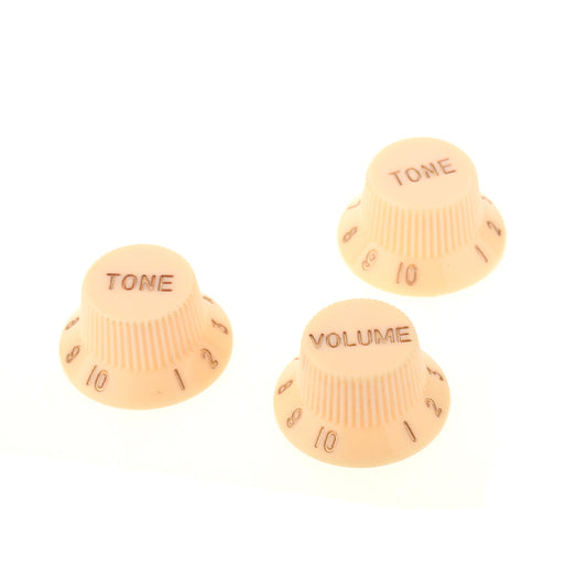 Musiclily Metric 1 Volume and 2 Tone Control Knobs Set for Strat Style Guitar,Cream